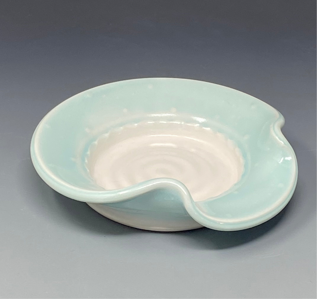 Spoon Rest - Celadon Dot Decoration